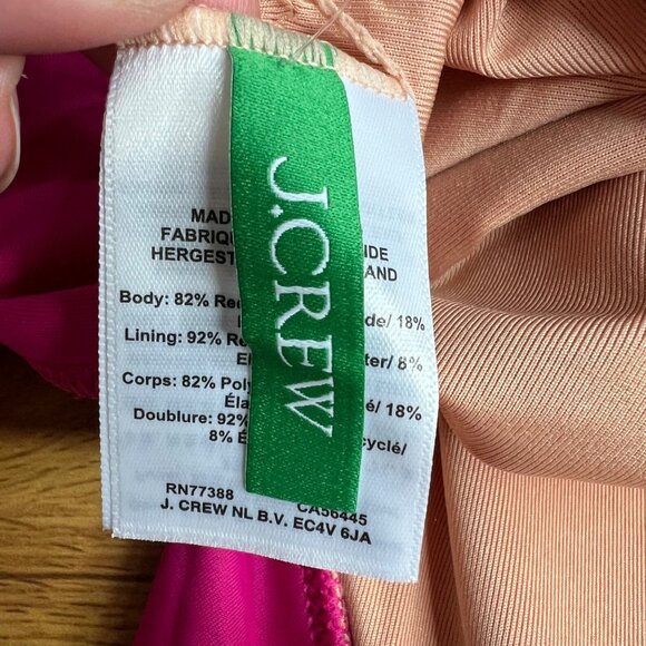 J Crew Ruched One Piece Swimsuit Ruffle V Neck Radiant Fuschia Pink Deep V NWT‎ - Picture 11 of 13